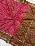 RICH LOOK SILK PATOLA PRINT DESIGN WITH GADWAL BORDER WORK SAREE WITH UNSTITCHED BLOUSE FESTIVE WEAR WHOLESALE PRICE ETHNIC GARMENT (3)