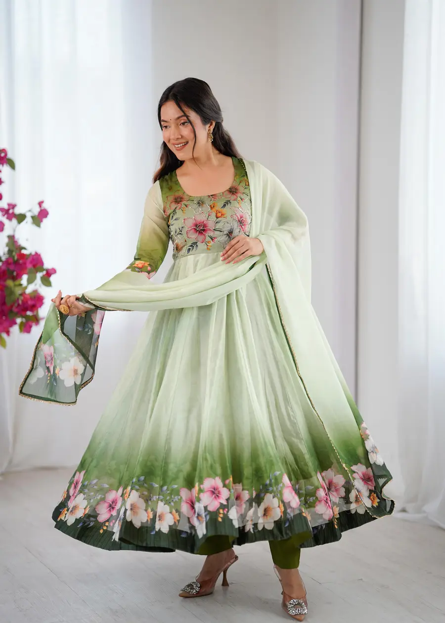 RICH LOOK TABBY ORGANZA SILK DIGITAL PRINT WITH HAND WORK GOWN BOTTOM WITH DUPATTA FESTIVE WEAR WHOLESALE PRICE ETHNIC GARMENT (2)