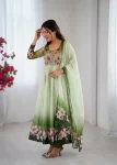 RICH LOOK TABBY ORGANZA SILK DIGITAL PRINT WITH HAND WORK GOWN BOTTOM WITH DUPATTA MEHNDI