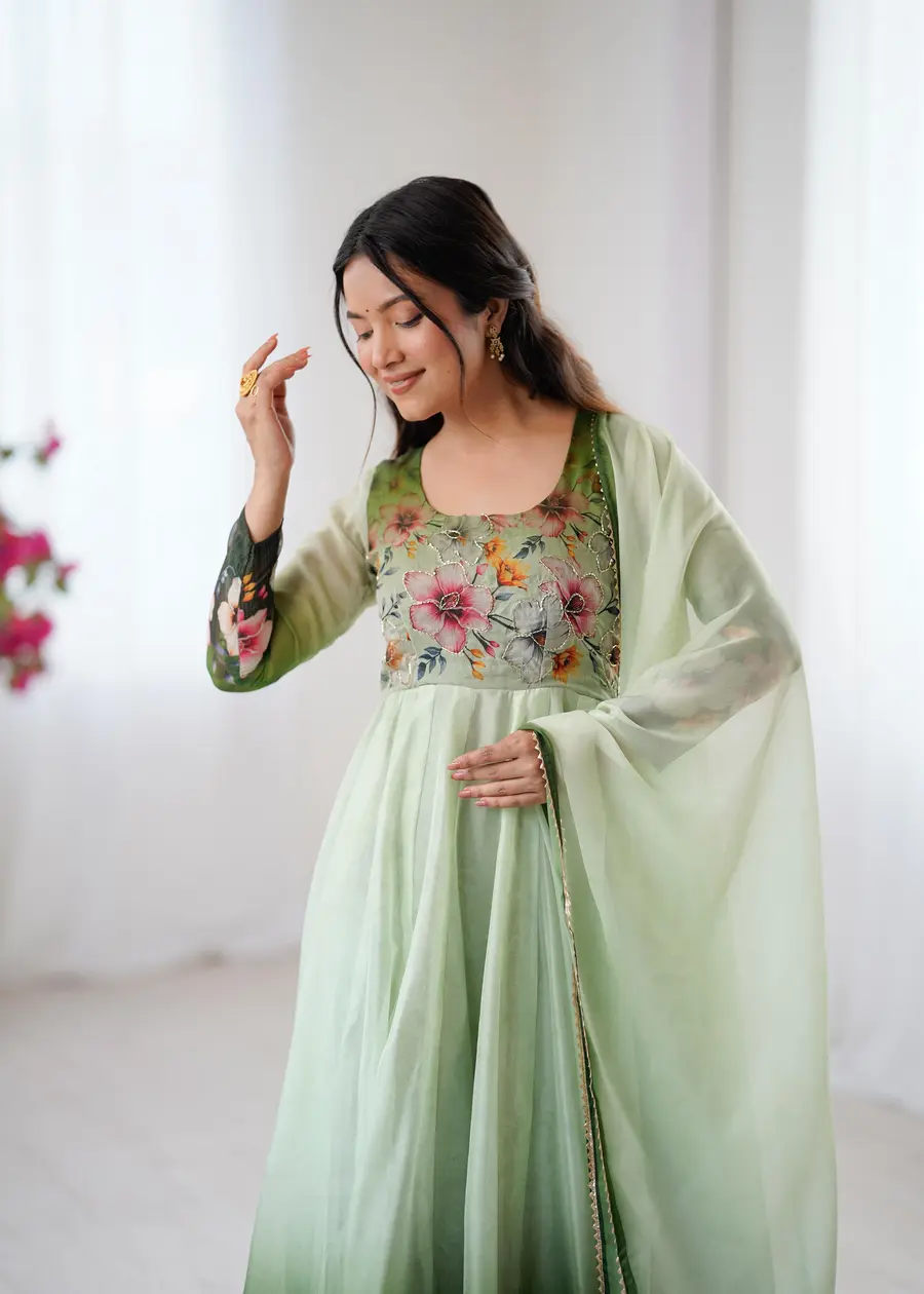 RICH LOOK TABBY ORGANZA SILK DIGITAL PRINT WITH HAND WORK GOWN BOTTOM WITH DUPATTA FESTIVE WEAR WHOLESALE PRICE ETHNIC GARMENT (4)