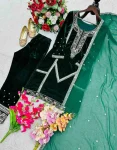RICH LOOK VELVET EMBROIDERY 5 MM SEQUENCE WORK TOP BOTTOM WITH DUPATTA FESTIVE WEAR WHOLESALE PRICE ETHNIC GARMENT (2)