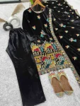 RICH LOOK VELVET EMBROIDERY CODING SEQUENCE WORK TOP BOTTOM WITH DUPATTA FESTIVE WEAR WHOLESALE PRICE ETHNIC GARMENT (3)