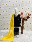 RICH LOOK VELVET EMBROIDERY SEQUENCE WORK KID’S TOP BOTTOM WITH DUPATTA FESTIVE WEAR WHOLESALE PRICE ETHNIC GARMENT (3)