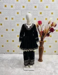 RICH LOOK VELVET EMBROIDERY SEQUENCE WORK KID’S TOP BOTTOM WITH DUPATTA FESTIVE WEAR WHOLESALE PRICE ETHNIC GARMENT (3)