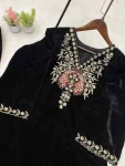 RICH LOOK VELVET SEQUENCE EMBROIDERY WORK TOP PALAZZO SET TRADITIONAL WEAR WHOLESALE PRICE ETHNIC GARMENT (4)