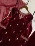 RICH LOOK VELVET SEQUENCE EMBROIDERY WORK TOP PALAZZO WITH DUPATTA FESTIVE WEAR WHOLESALE PRICE ETHNIC GARMENT (2)