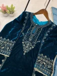 RICH LOOK VELVET SEQUENCE EMBROIDERY WORK TOP PALAZZO WITH DUPATTA FESTIVE WEAR WHOLESALE PRICE ETHNIC GARMENT (7)