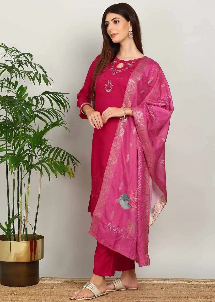 RICH LOOK VETICAN EMBROIDERY WORK TOP BOTTOM WITH DUPATTA FESTIVE WEAR WHOLESALE PRICE ETHNIC GARMENT (1)