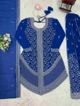 TRADITIONAL GEORGETTE EMBROIDERY WITH SEQUENCE & THREAD WORK TOP PALAZZO WITH DUPATTA FESTIVE WEAR WHOLESALE PRICE ETHNIC GARMENT (3)