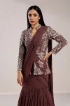 TRENDING CHINON SEQUENCE EMBROIDERY WORK KOTI WITH LEHENGA SAREE PARTY WEAR WHOLESALE PRICE ETHNIC GARMENT (2)