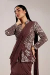 TRENDING CHINON SEQUENCE EMBROIDERY WORK KOTI WITH LEHENGA SAREE PARTY WEAR WHOLESALE PRICE ETHNIC GARMENT (2)