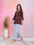TRENDING COTTON EMBROIDERY WORK TOP DAILY WEAR WHOLESALE PRICE ETHNIC GARMENT (2)