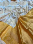 TRENDING LICHI SILK BANARASI WEAVING WORK SAREE WITH UNSTITCHED BLOUSE FESTIVE WEAR WHOLESALE PRICE ETHNIC GARMENT (2)