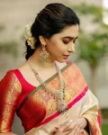 TRENDING LICHI SILK RICH PALLU & JACQUARD WORK SAREE WITH UNSTITCHED BLOUSE FESTIVE WEAR WHOLESALE PRICE ETHNIC GARMENT (5)