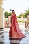 TRENDING LICHI SILK RICH PALLU & JACQUARD WORK SAREE WITH UNSTITCHED BLOUSE FESTIVE WEAR WHOLESALE PRICE ETHNIC GARMENT (9)