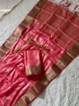 TRENDING SPACE SILK ZARI BORDER WEAVING WITH RICH ZARI PALLU WORK SAREE WITH UNSTITCHED BLOUSE FESTIVE WEAR WHOLESALE PRICE ETHNIC GARMENT (4)