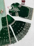 TRENDING VELVET CODING DORI EMBROIDERY WITH SEQUENCE & THREAD AND PEARL WORK TOP SHARARA WITH DUPATTA FESTIVE WEAR WHOLESALE PRICE ETHNIC GARMENT (3)