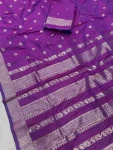 10NEW ARRIVAL BANARASI SILK ZARI WOVEN WORK SAREE WITH UNSTITCHED BLOUSE FESTIVE WEAR WHOLESALE PRICE ETHNIC GARMENT (36)