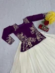 13MODERN CHINON EMBROIDERY THREAD AND SEQUENCE WORK TOP WITH LEHENGA PARTY WEAR WHOLESALE PRICE ETHNIC GARMENT (4)