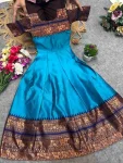 15DESIGNER LICHI SILK JACQUARD WORK BORDER WORK KID’S GOWN FESTIVE WEAR WHOLESALE PRICE ETHNIC GARMENT (4)