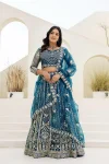 1DESIGNER BUTTERFLY NET SEQUENCE AND CODING EMBROIDERY WORK LEHENGA CHOLI WITH DUPATTA WEDDING WEAR WHOLESALE PRICE ETHNIC GARMENT (20)