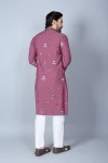 1DESIGNER CHANDERI SILK EMBROIDERY SEQUENCE WORK MEN’S KURTA PAYJAMA FESTIVE WEAR WHOLESALE PRICE ETHNIC GARMENT (22)