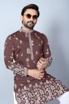1DESIGNER CHANDERI SILK EMBROIDERY SEQUENCE WORK MEN’S KURTA PAYJAMAN WEDDING WEAR WHOLESALE PRICE ETHNIC GARMENT (2)