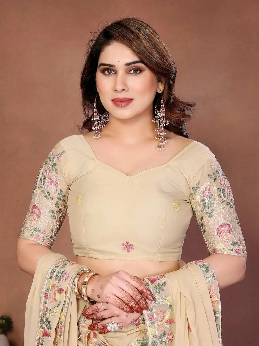 1DESIGNER GEORGETTE EMBROIDERY WORK LEHENGA CHOLI WITH DUPATTA WEDDING WEAR WHOLESALE PRICE ETHNIC GARMENT (12)