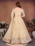 1DESIGNER GEORGETTE EMBROIDERY WORK LEHENGA CHOLI WITH DUPATTA WEDDING WEAR WHOLESALE PRICE ETHNIC GARMENT (11)