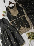 1DESIGNER GMY SILK CODING SEQUENCE EMBROIDERY WORK TOP SHARARA WITH DUPATTA FESTIVE WEAR WHOLESALE PRICE ETHNIC GARMENT (23)