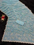 1DESIGNER STAR GEORGETTE EMBROIDERY SEQUENCE WORK SAREE WITH UNSTITCHED BLOUSE WEDDING WEAR WHOLESALE PRICE ETHNIC GARMENT (7)
