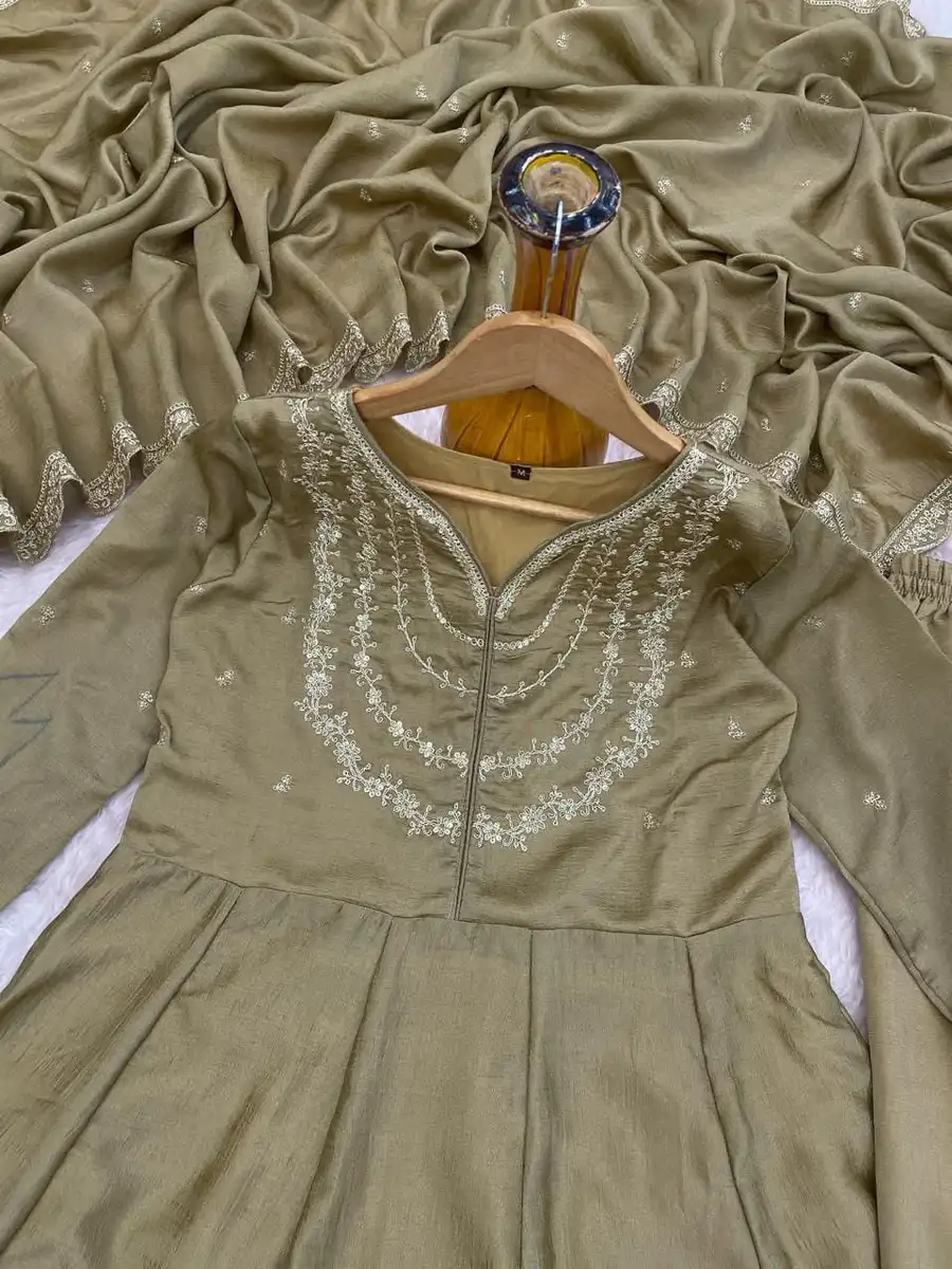 1DESIGNER VICHITRA SILK EMBROIDERY WORK TOP BOTTOM WITH DUPATTA FESTIVE WEAR WHOLESALE PRICE ETHNIC GARMENT (14)