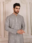 1FANCY COTTON EMBROIDERY WORK MEN’S KURTA PAYJAMA FESTIVE WEAR WHOLESALE PRICE ETHNIC GARMENT (14)