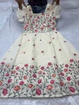 1FANCY MUL COTTON EMBROIDERY WORK ONE PIECE DRESS DAILY WEAR WHOLESALE PRICE ETHNIC GARMENT (8)