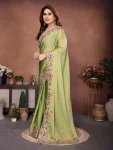 1LATEST CRUSH SILK EMBROIDERY WITH CUTWORK BORDER WORK SAREE WITH UNSTITCHED BLOUSE PARTY WEAR WHOLESALE PRICE ETHNIC GARMENT (10)
