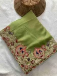 1LATEST CRUSH SILK EMBROIDERY WITH CUTWORK BORDER WORK SAREE WITH UNSTITCHED BLOUSE PARTY WEAR WHOLESALE PRICE ETHNIC GARMENT (10)