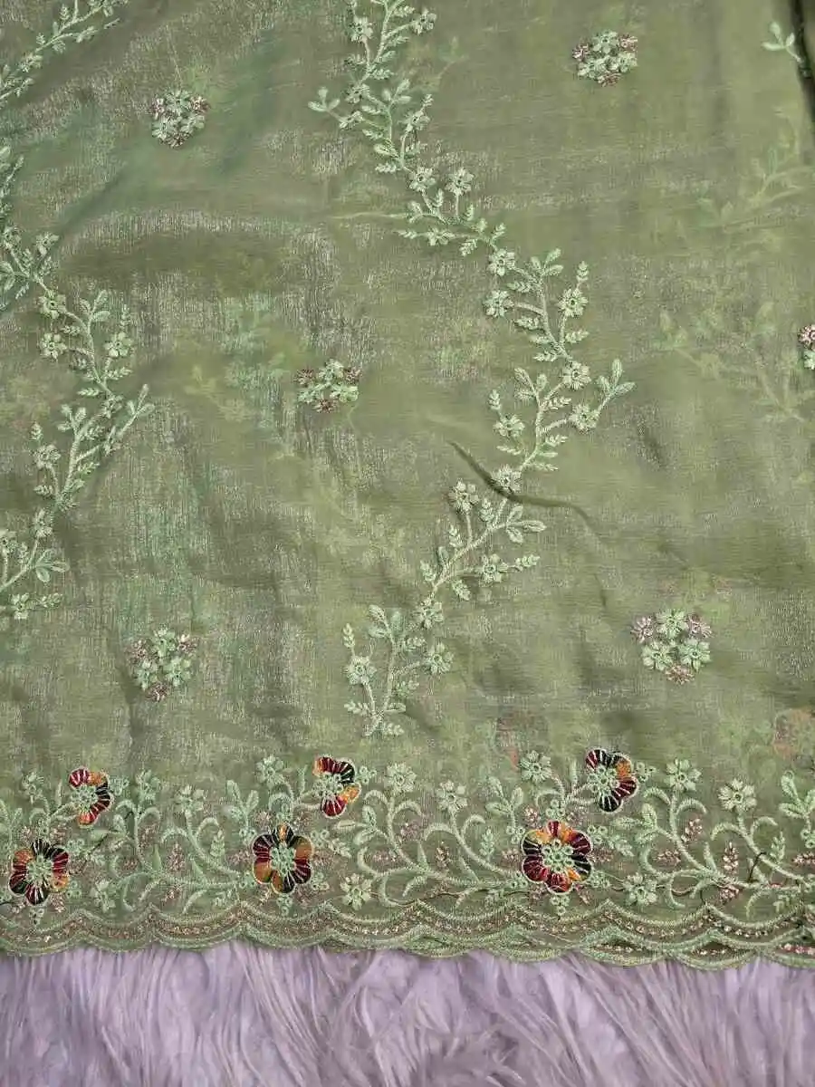 1MODERN CRUNCHY EMBROIDERY SEQUENCE WORK SAREE WITH UNSTITCHED BLOUSE FESTIVE WEAR WHOLESALE PRICE ETHNIC GARMENT (8)