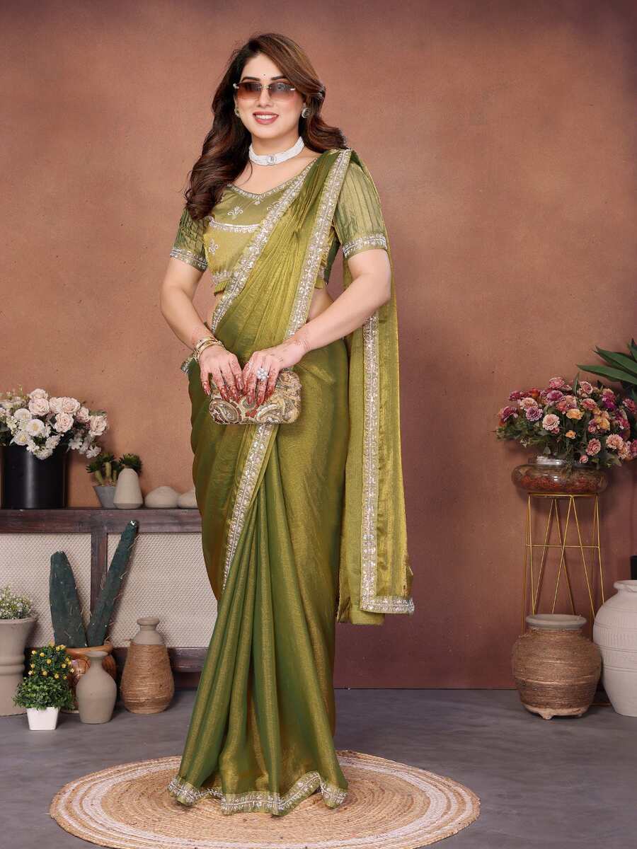 1MODERN FENDY CHIFFON BEADS EMBROIDERY LACE BORDER WORK SAREE WITH UNSTITCHED BLOUSE PARTY WEAR WHOLESALE PRICE ETHNIC GARMENT (15)
