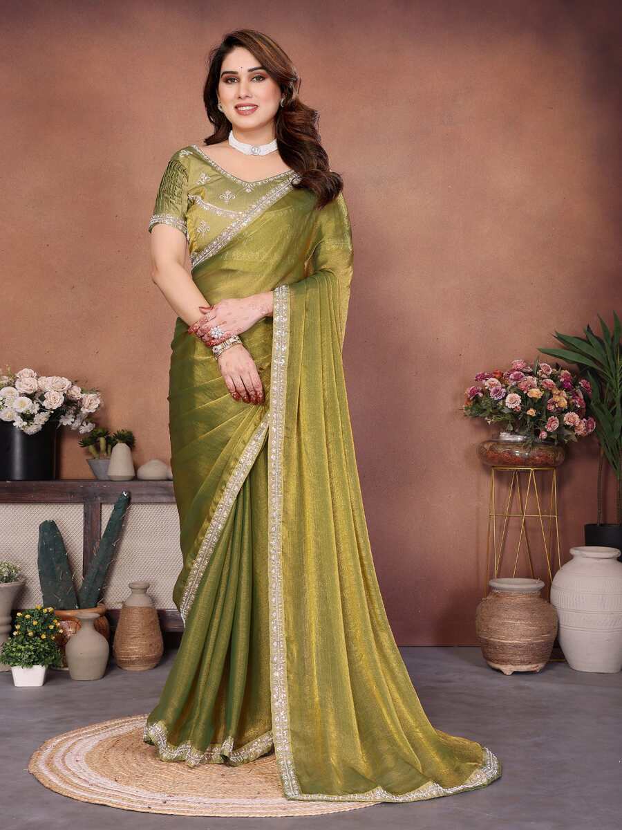 1MODERN FENDY CHIFFON BEADS EMBROIDERY LACE BORDER WORK SAREE WITH UNSTITCHED BLOUSE PARTY WEAR WHOLESALE PRICE ETHNIC GARMENT (18)