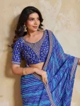 1MODERN GEORGETTE LAHERIYA BANDHEJ PRINT WITH LACE BORDER WORK SAREE WITH UNSTITCHED BLOUSE PARTY WEAR WHOLESALE PRICE ETHNIC GARMENT (18)