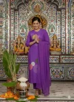 MOST PICKED COTTON BLEND EMBROIDERY WORK TOP BOTTOM WITH DUPATTA PURPLE