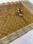 NEW ARRIVAL BANARASI SILK ZARI WOVEN WORK SAREE WITH UNSTITCHED BLOUSE YELLOW