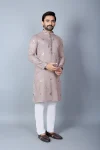 1NEW ARRIVAL KHADI SILK THREAD WORK MEN’S KURTA PAYJAMA FESTIVE WEAR WHOLESALE PRICE ETHNIC GARMENT (2)