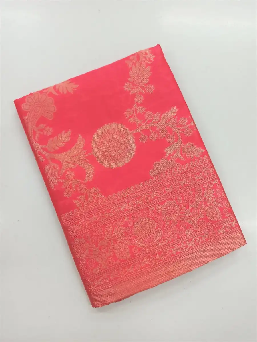 1NEW ARRIVAL LICHI SILK RICH PALLU & JACQUARD WORK SAREE WITH UNSTITCHED BLOUSE FESTIVE WEAR WHOLESALE PRICE ETHNIC GARMENT (12)