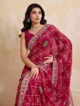 1RICH LOOK GEORGETTE BANDHEJ PRINT WITH CUTWORK LACE BORDER WORK SAREE WITH UNSTITCHED BLOUSE FESTIVE WEAR WHOLESALE PRICE ETHNIC GARMENT (18)