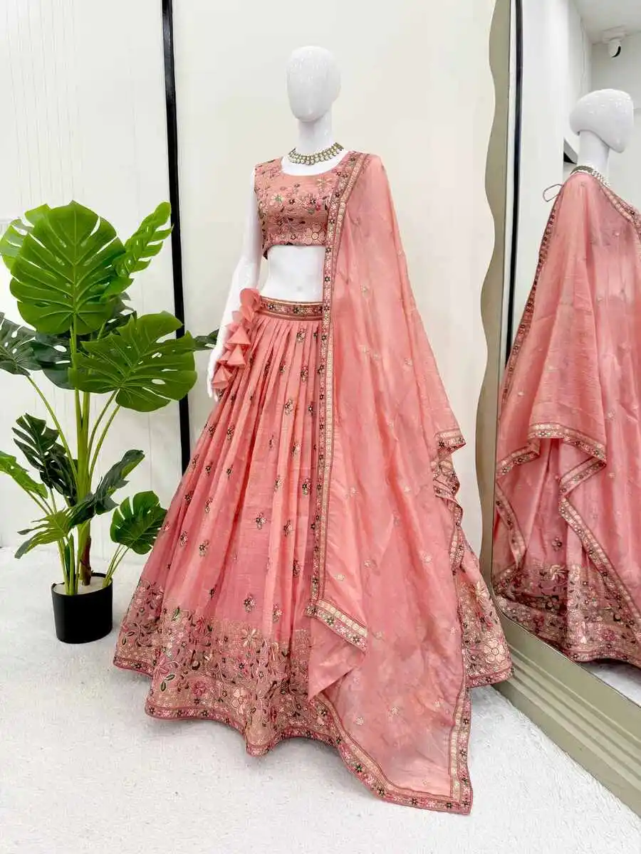 21RICH LOOK GOLD CRUSH THREAD EMBROIDERY WITH SEQUENCE WORK LEHENGA CHOLI WITH DUPATTA FESTIVE WEAR WHOLESAEL PRICE ETHNIC GARMENT (18)