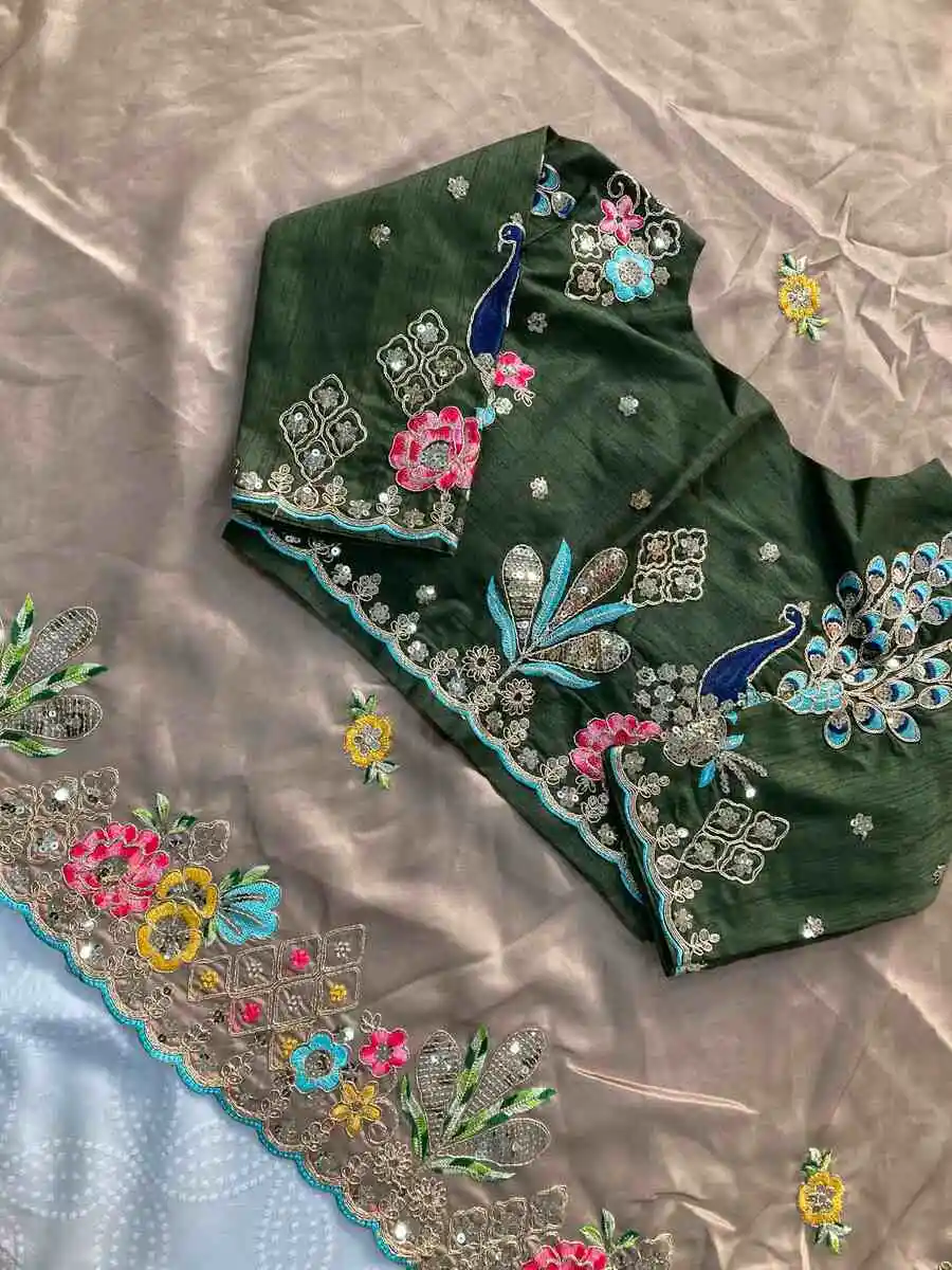 23MODERN RANGOLI SILK EMBROIDERY WORK SAREE WITH UNSTITCHED BLOUSE WEDDING WEAR WHOLESALE PRICE ETHNIC GARMENT (11)