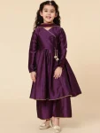 26FANCY SILK WOVEN MOTI-LACE BORDER WORK KID’S TOP BOTTOM WITH DUPATTA FESTIVE WEAR WHOLESALE PRICE ETHNIC GARMENT (13)