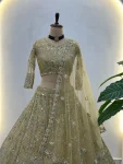 2DESIGNER BUTTERFLY NET SEQUENCE AND CODING EMBROIDERY WORK LEHENGA CHOLI WITH DUPATTA WEDDING WEAR WHOLESALE PRICE ETHNIC GARMENT (33)