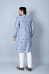 2DESIGNER CHANDERI SILK EMBROIDERY SEQUENCE WORK MEN’S KURTA PAYJAMA FESTIVE WEAR WHOLESALE PRICE ETHNIC GARMENT (17)